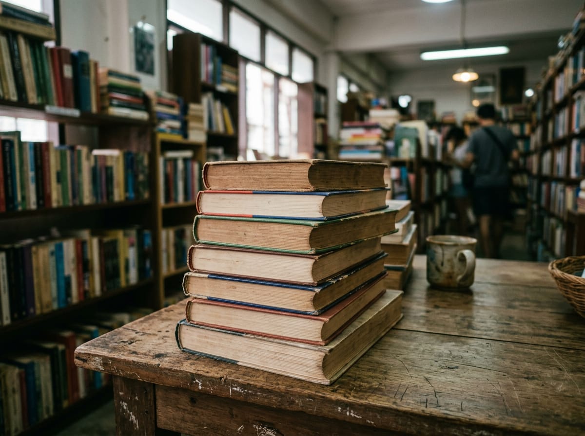 Stacked Thai history and Southeast Asia titles at Suriwong Book Centre